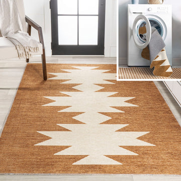 Chayton Minimalist Geometric Machine-washable Area Rug